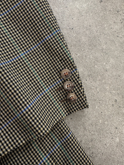 Yves Saint Laurent Pour Homme 1990s Wool Single Breasted Check Blazer - 44R/XL