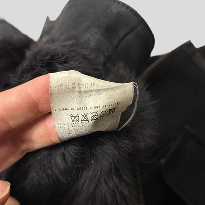 Versace VJC 90’s Leather Fur Sheepskin Afghan Coat - M | Default Title, Black