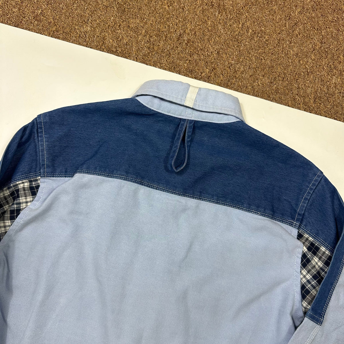 Junya Watanabe x Brooks Brothers 2005 Patchwork Cargo Shirt - M (S) | Blue