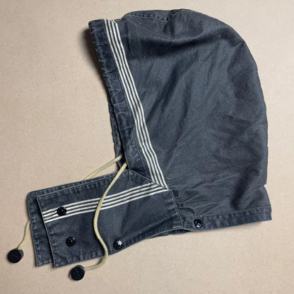 S/S 1986 Charcoal Grey Sail Cloth Marina Spell Out Hooded Coach Jacket