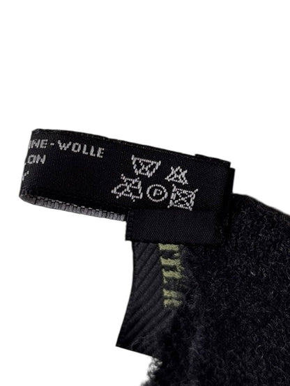 Jean Paul Gaultier leather wool scarf | O/S, Black