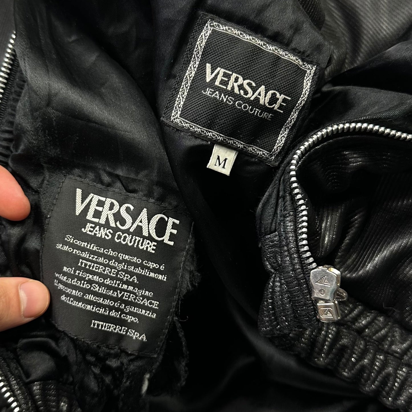 Versace VJC 90’s Liquid Silk Ribbed Cropped Puffer - S/M