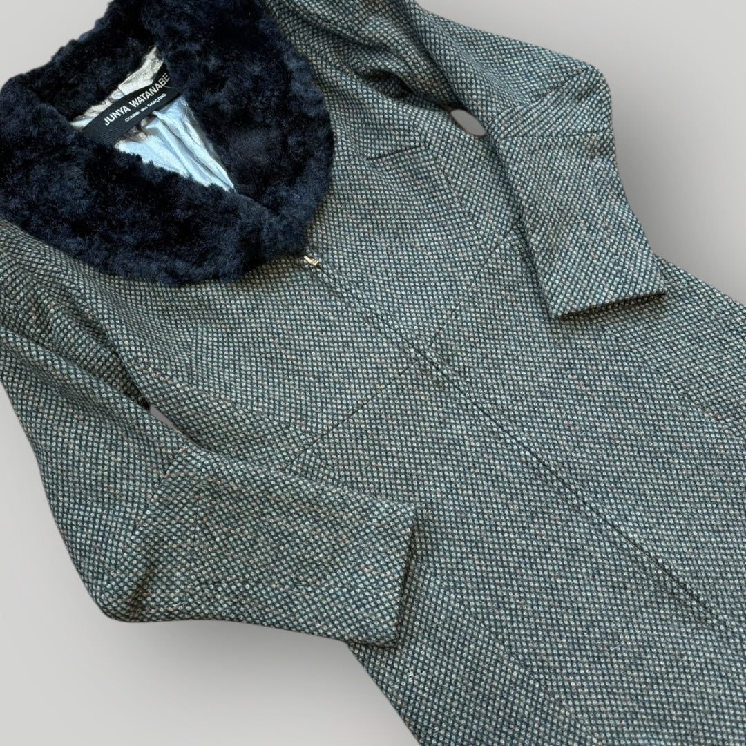 Comme des Garçons Junya Watanabe 1995 Runway Fur Collar Coat XS
