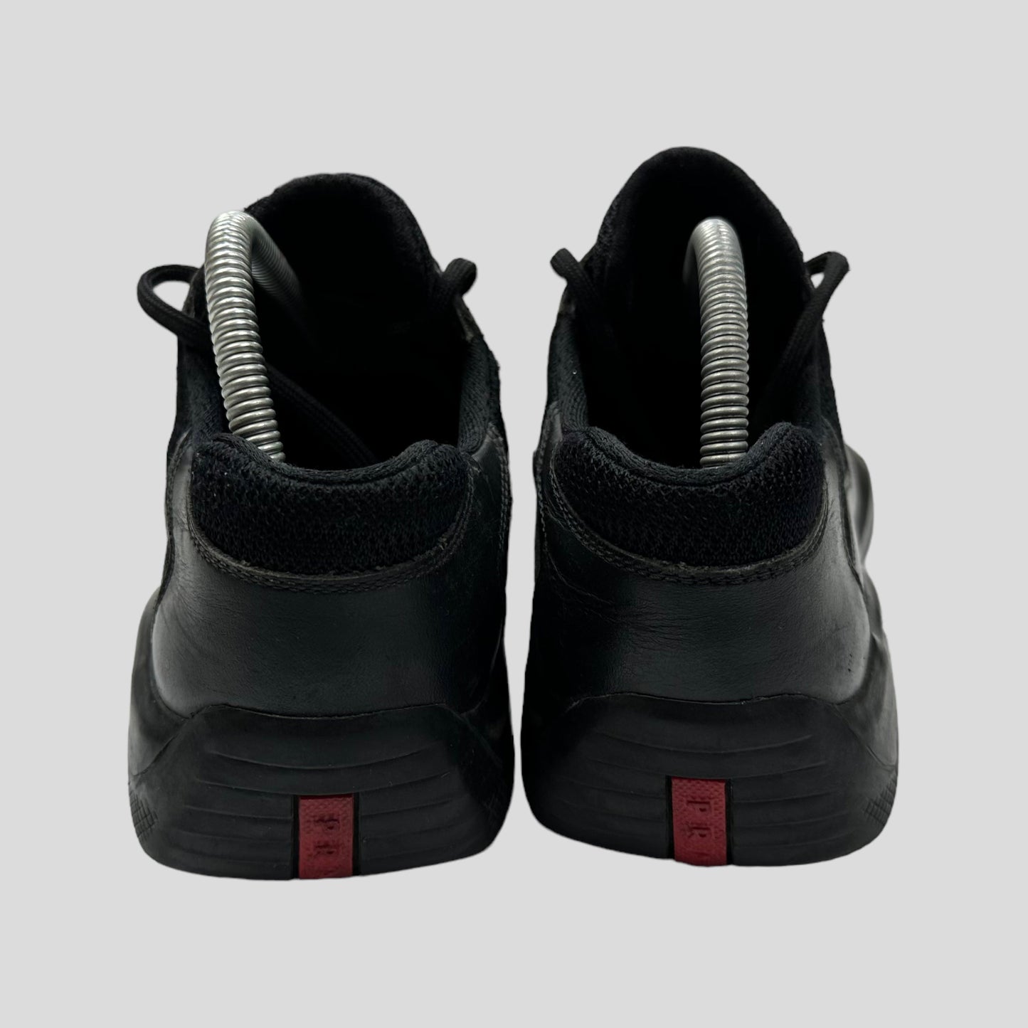 Prada Americas Cups Triple Black Leather - UK8.5/9