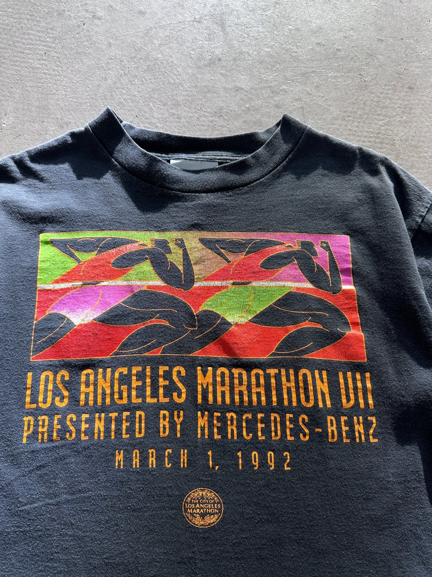 1992 Los Angeles Marathon Mercedes-Benz T-Shirt - M | Medium, Red