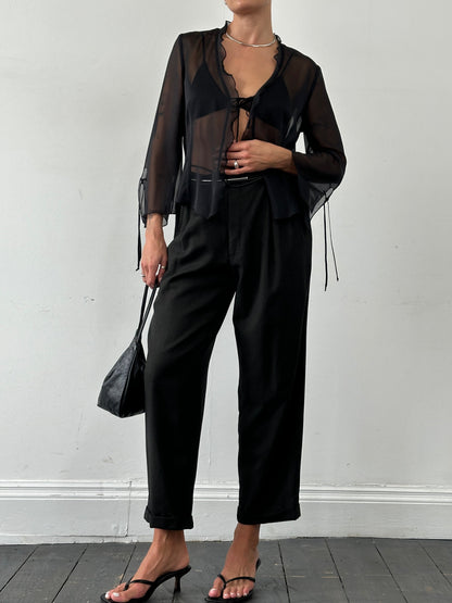 Christian Dior Monsieur Wool Straight Leg Tailored Trousers - W36