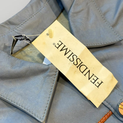 Fendi Fendissime 90's Leather Cropped Belted Jacket S