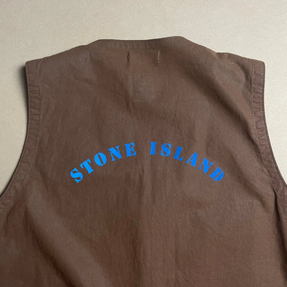S/S 1993 Cocoa Brown Tela Stella Reflective Spell Out Utility Vest