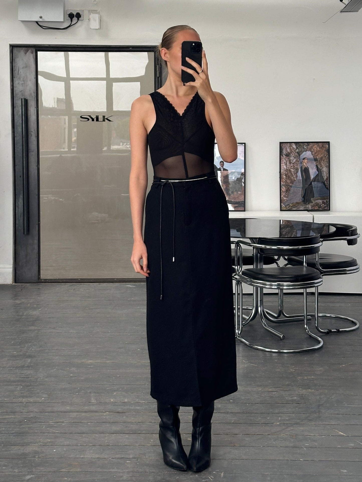 Vintage 2000s Sheer Lace Bodysuit - XS/S