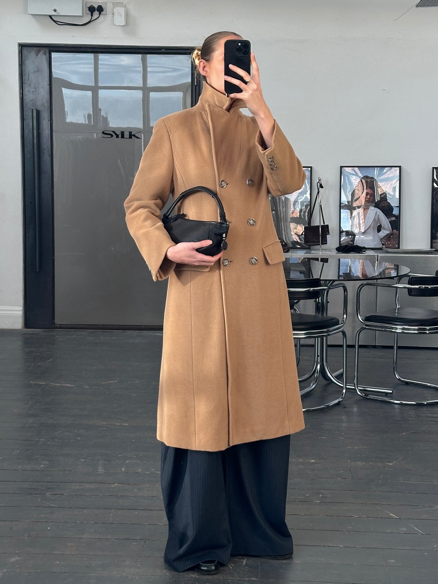 Marella 1990s Virgin Wool Double Breasted Coat - M