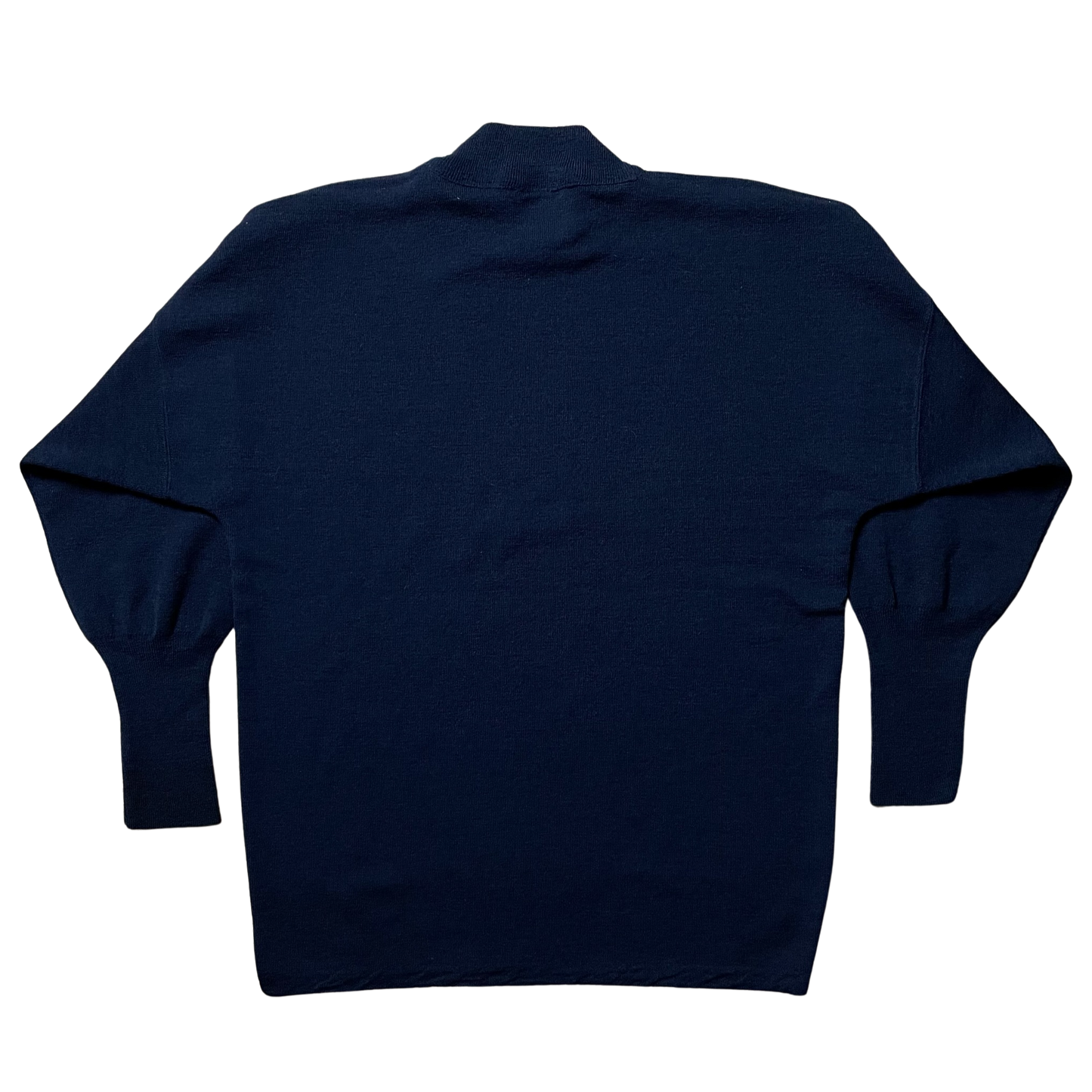 A/W 1986 Midnight Blue Waterproof Wool Embroidered Sweatshirt