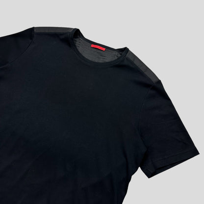 Prada Sport 2009 Technical Nylon Panelled Black Tab T-shirt - XL