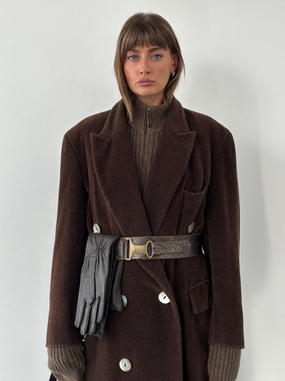 Moschino 1980s Wool Cashmere Double Breasted Coat - XL