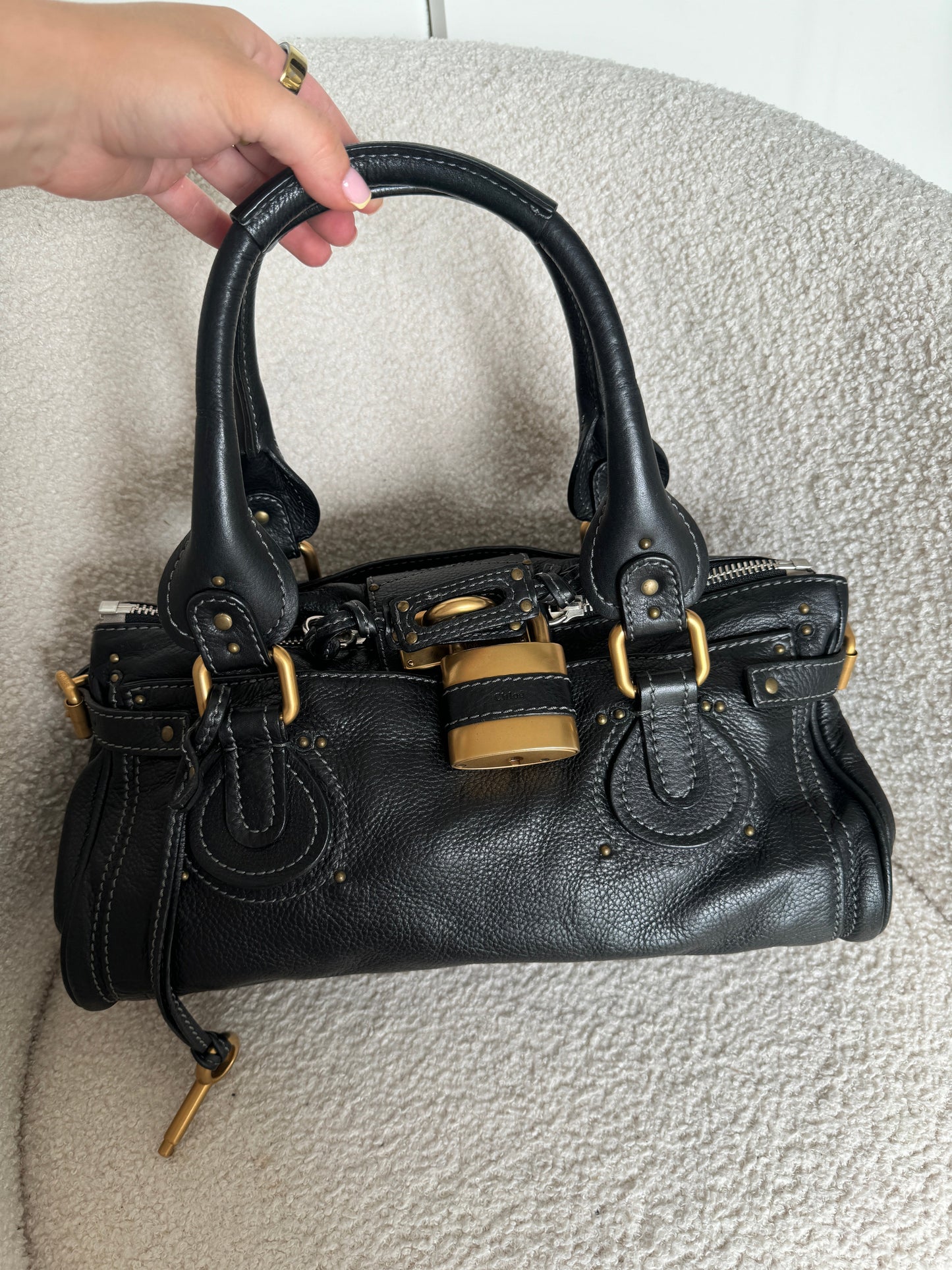2007 Chloe Paddington Black Leather Handbag | O/S, Black
