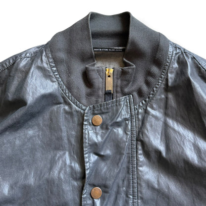 SS2008 Stone Island Denims Waxed Bomber Jacket (M) | Default Title, Metallic Silver