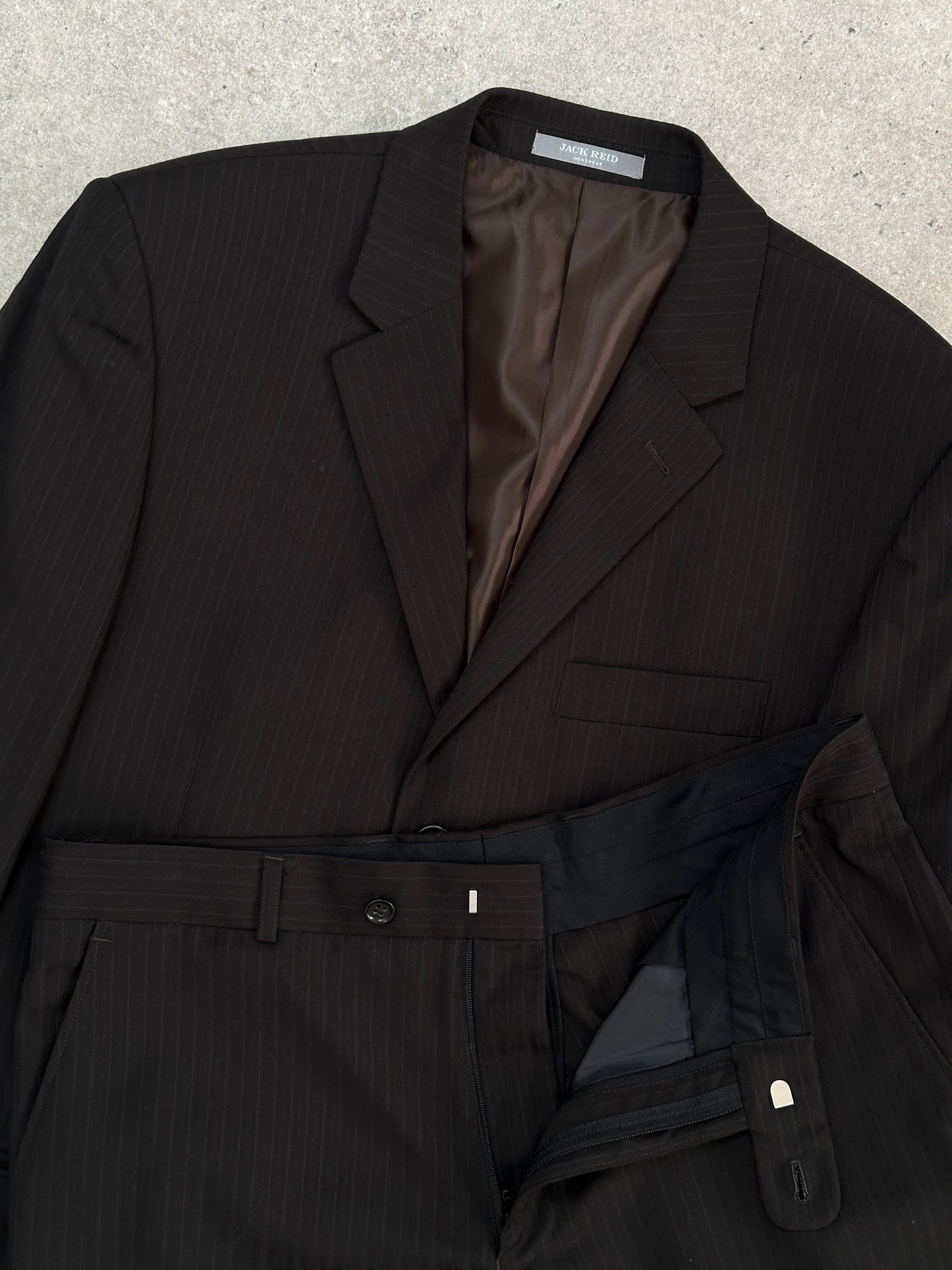Vintage Pinstripe Single Breasted Suit - 44R/W34