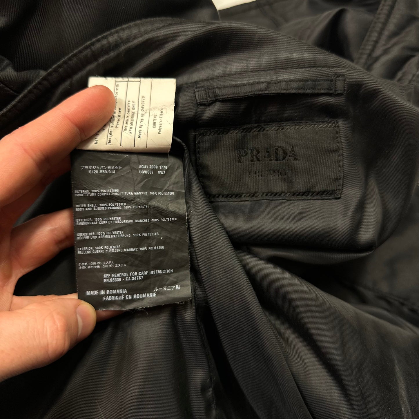 Prada Milano 2009 Inside-out Soft Polyester Moto Bomber Jacket - IT50 (M) | Default Title, Black