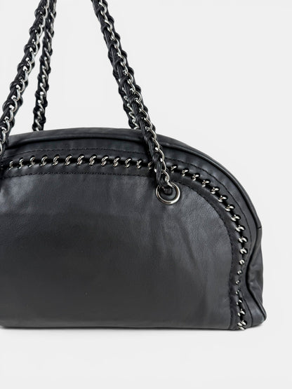 2005/2006 Chanel Luxe Ligne Black Lambskin Bowling Bag | O/S, Multicoloured