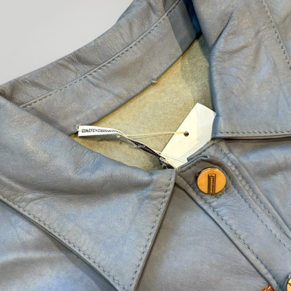 Fendi Fendissime 90's Leather Cropped Belted Jacket S