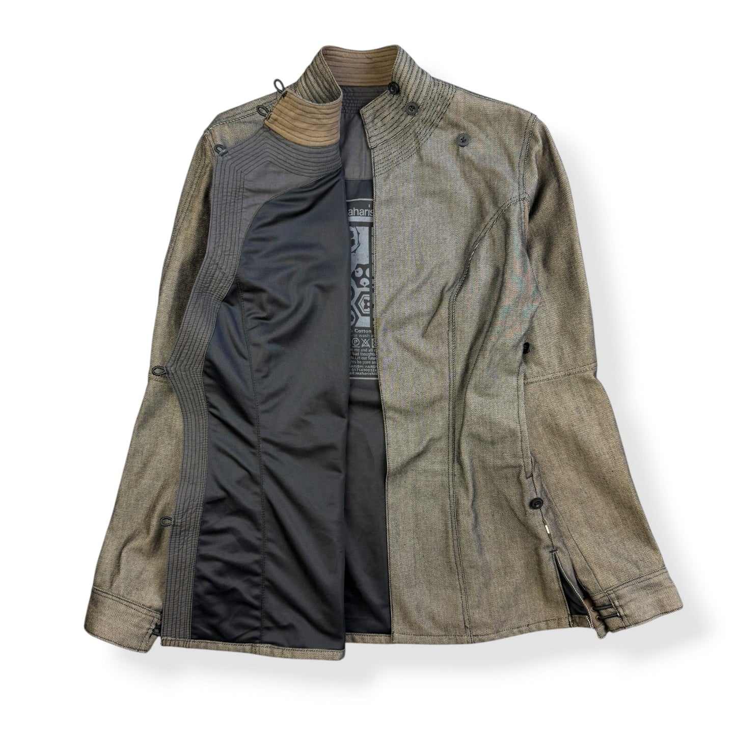 AW99/00 Maharishi Asymmetric Kimono Jacket (S) | Small, Black