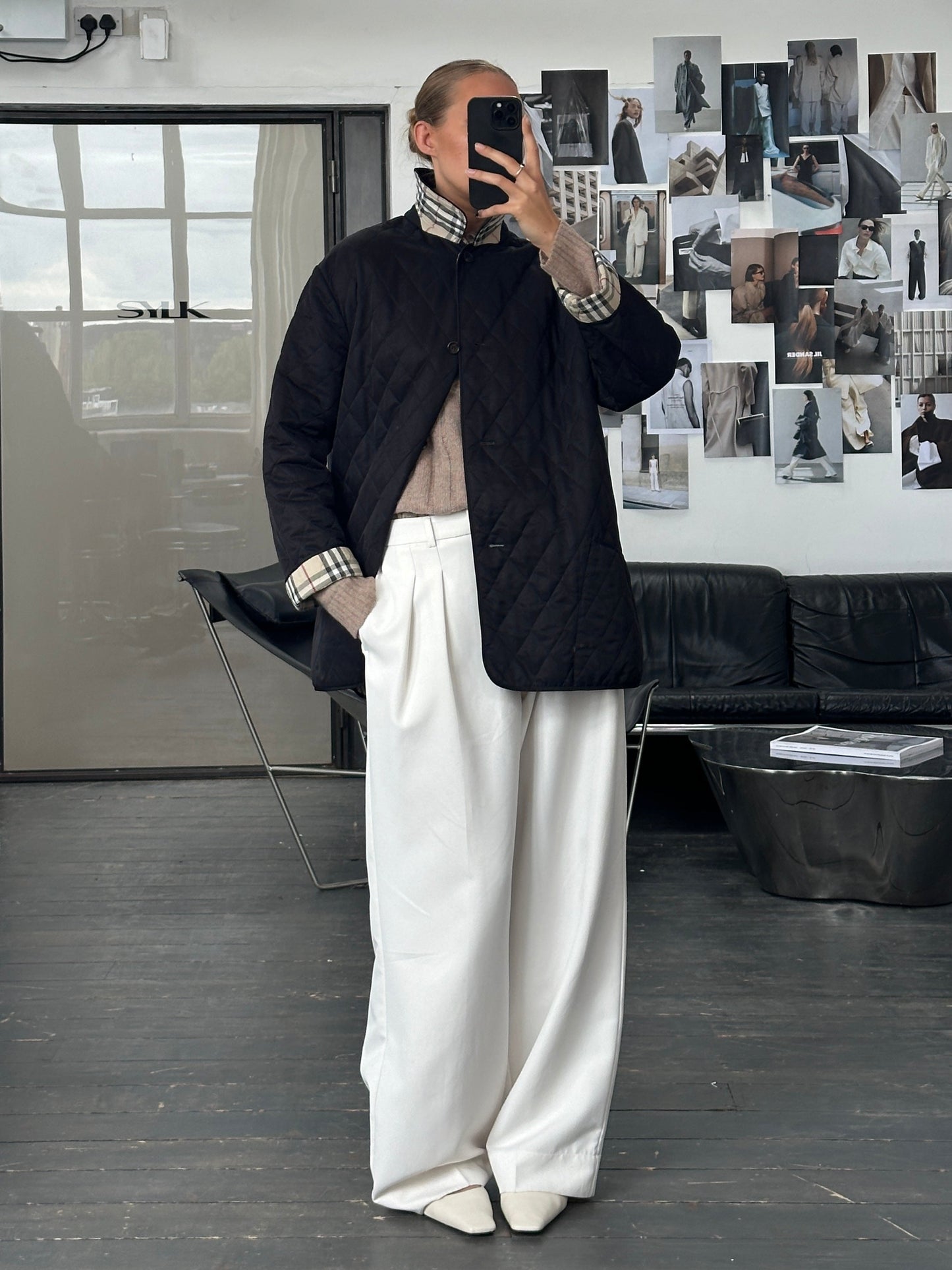 Burberry London 2000s Quilted Nylon Single Breasted Coat - L