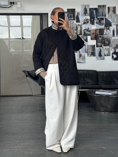 Burberry London 2000s Quilted Nylon Single Breasted Coat - L