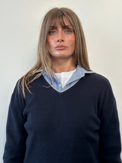 Armani Jeans Pure Cotton V Neck Jumper - M/L