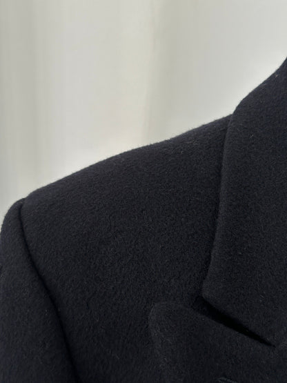 English Vintage 1990s Wool Cashmere Double Breasted Coat - XL