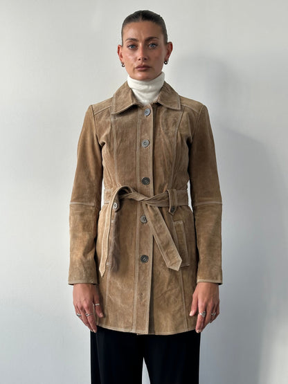 Vintage Suede Belted Jacket - M