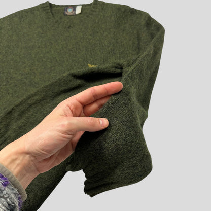 Emporio Armani 80’s Moss Green Heather Wool Logo Jumper - M | Default Title, Green
