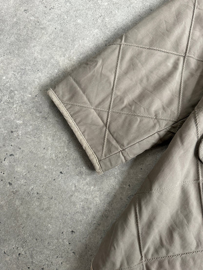 Burberry 1990s Quilted Nova Check Cord Collar Jacket – L