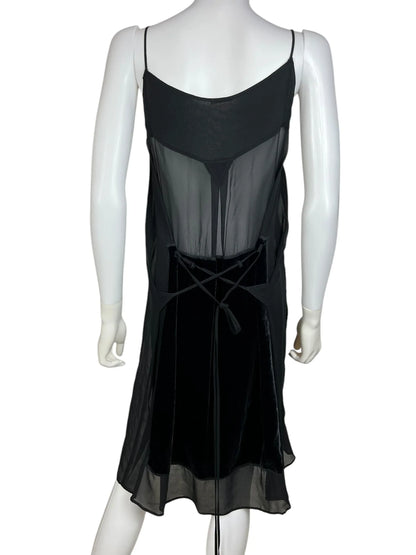 Miu Miu 1990s velvet sheer slip dress