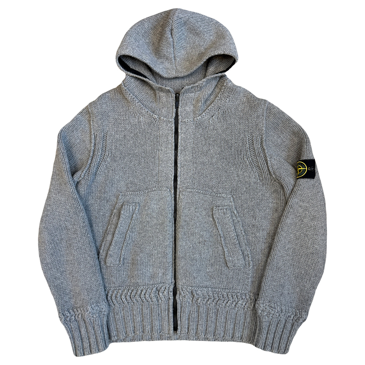 Stone Island AW/08 Heavy Knit Hoodie In Grey (M) | Medium, Grey