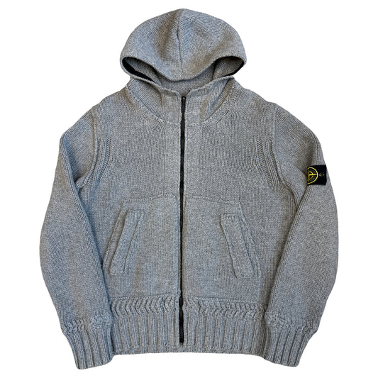 Stone Island AW/08 Heavy Knit Hoodie In Grey (M) | Medium, Grey