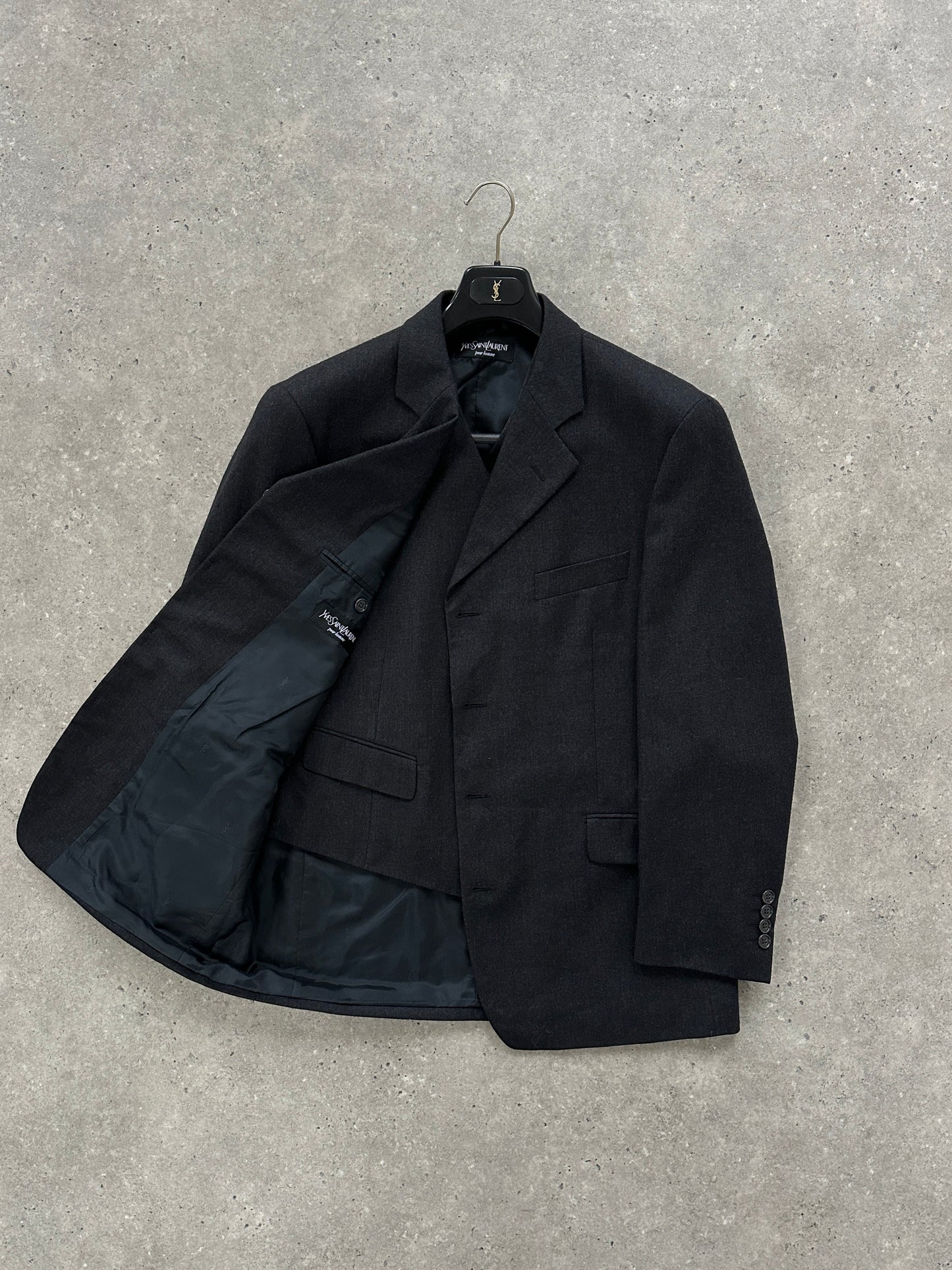 Yves Saint Laurent Pour Homme Pure Wool Blazer Two Piece Set - 40S/L