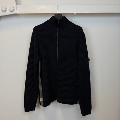 Early 00’s Stone Island Ribbed Knit Full Zip (XL) | XL, Black