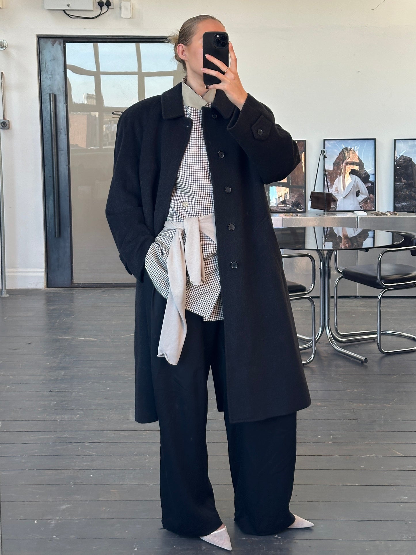 Italian Vintage 1980s Wool Belted Coat - XL