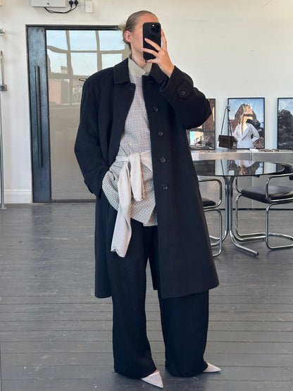 Italian Vintage 1980s Wool Belted Coat - XL