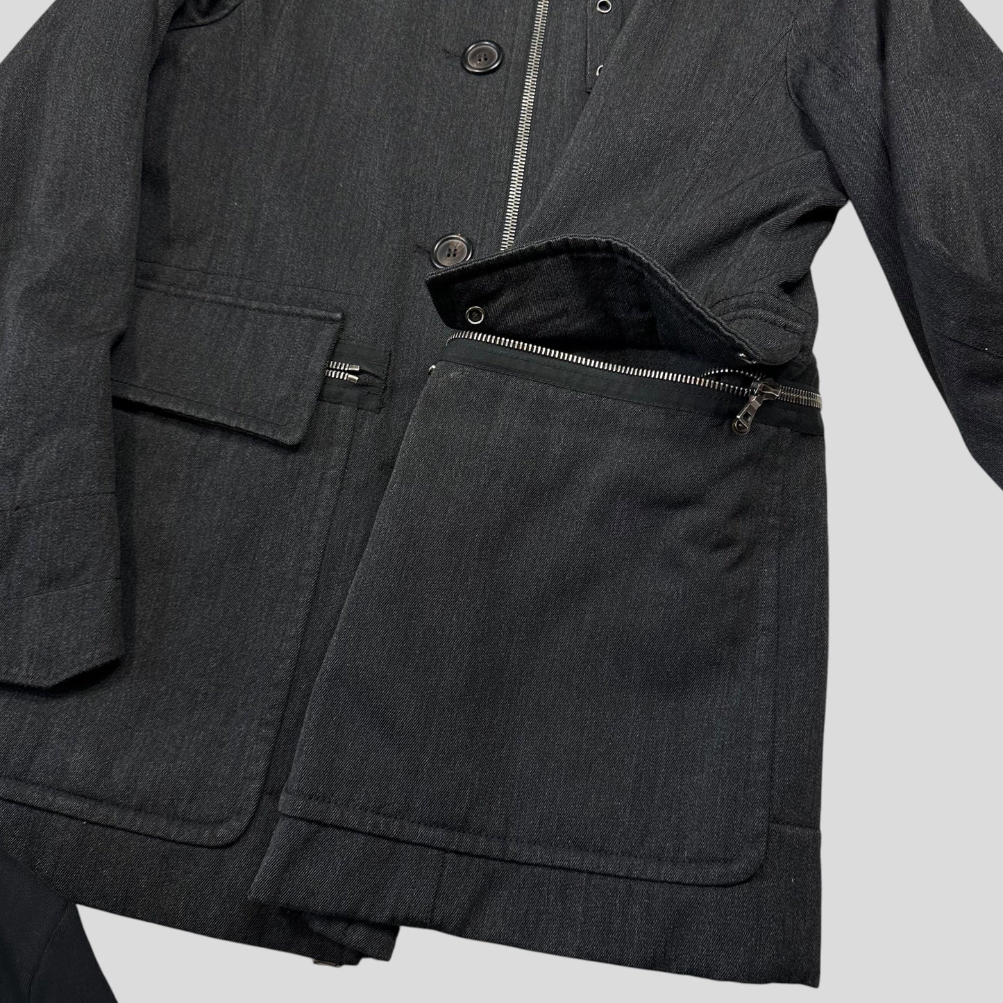 Prada Sport 00’s Technical Wool Sherpa Collar Overcoat - L | Default Title, Grey