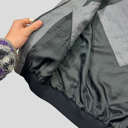 Hardy Amies AW07 Ripstop Grid Asymmetrical Harrington Jacket - M | Default Title, Grey