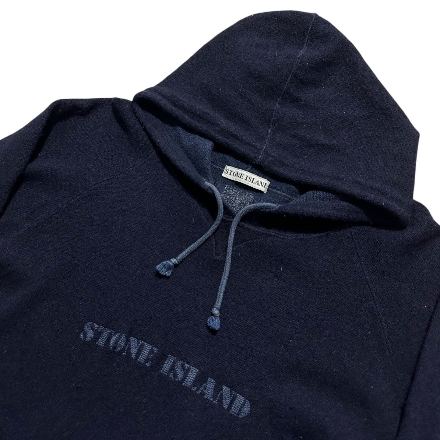 Stone Island Pullover Double Pocket Fleece Smock Spell Out Hoodie from early 90’s