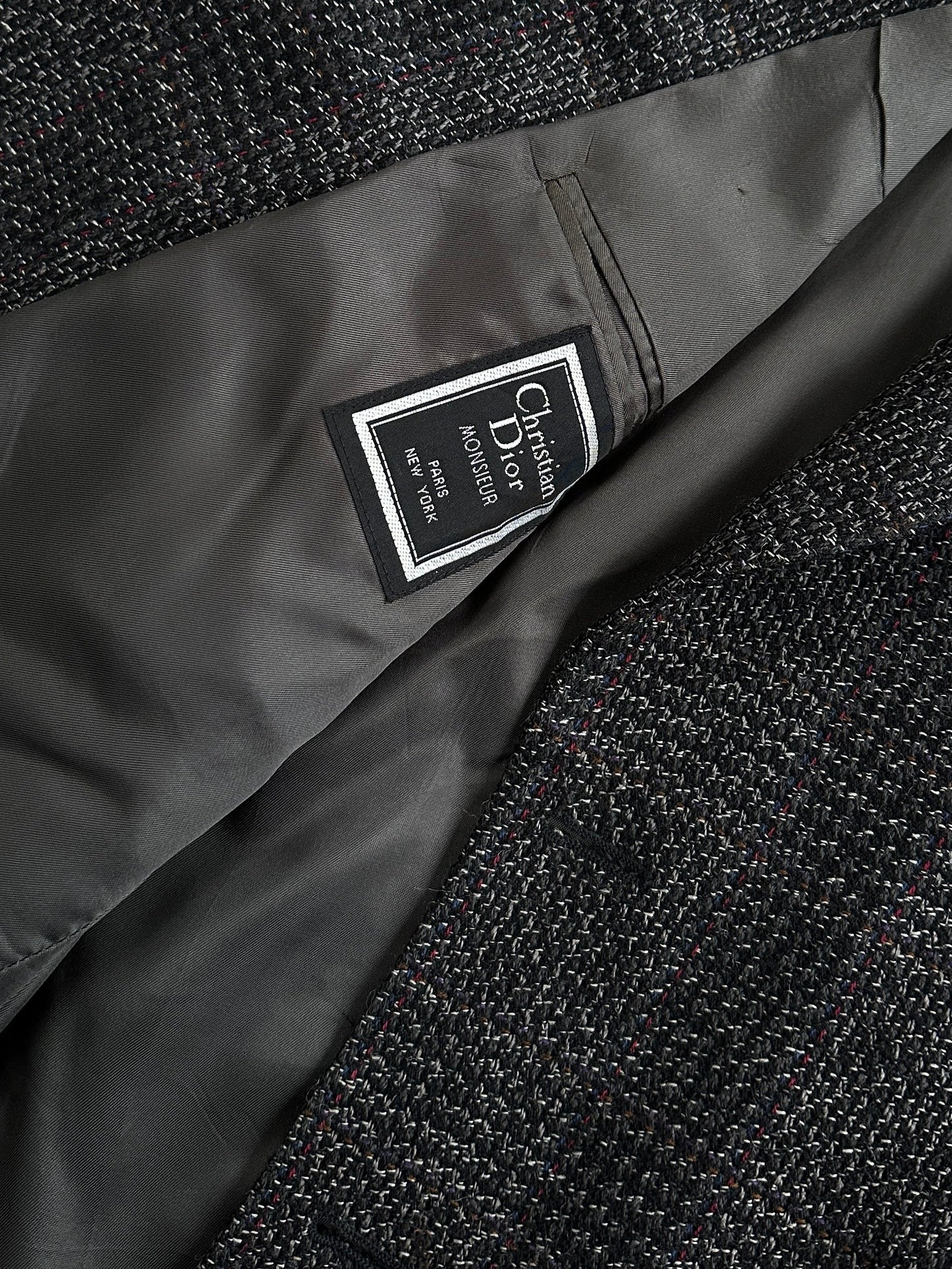 Christian Dior Monsieur 1980s Pure Wool Tweed Single Breasted Blazer - 44R/XL