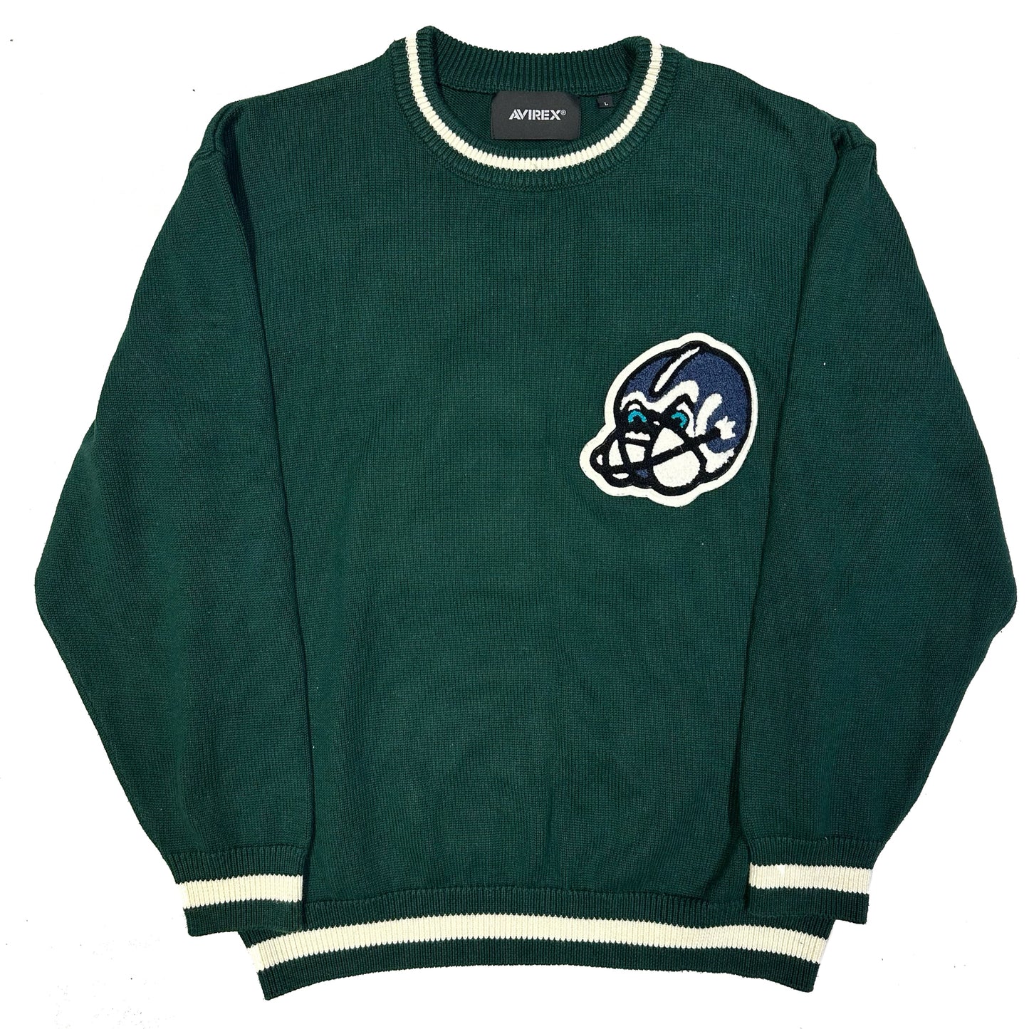Avirex Cadet Knitted Sweatshirt In Green ( L )
