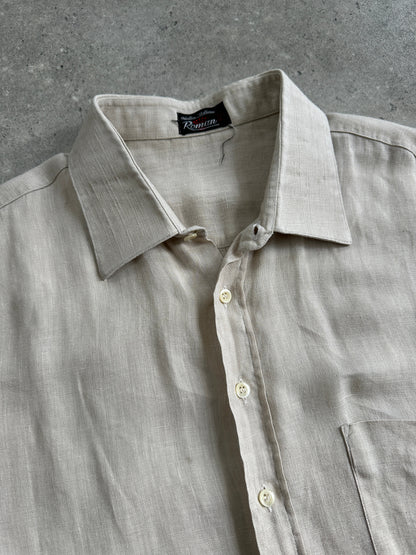 Italian Vintage Pure Linen Short Sleeve Shirt - XL