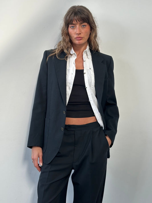 Yves Saint Laurent Menswear 1990s Pure Wool Bespoke Button Blazer - 38R/M