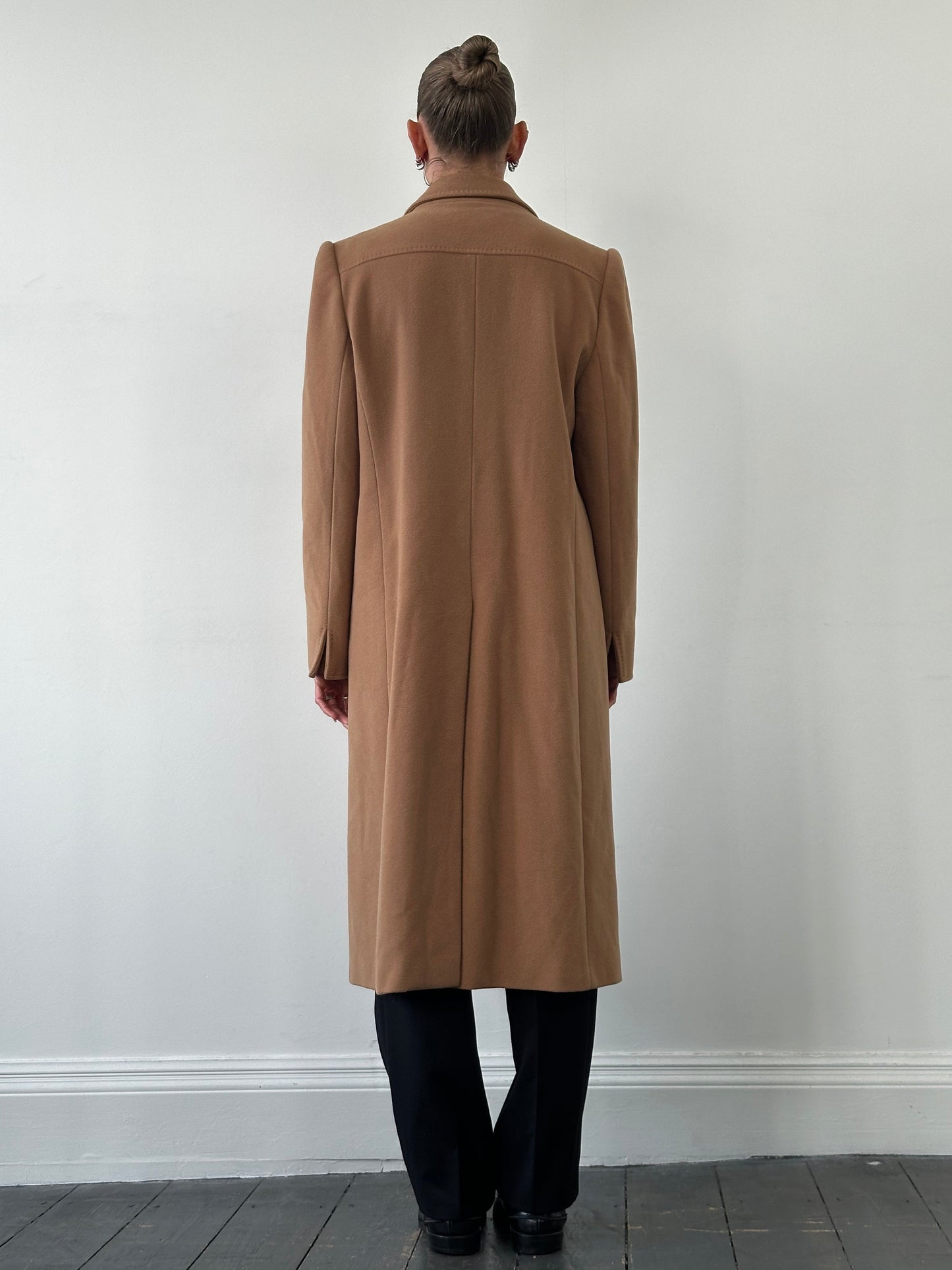 Valentino 1990s Pure Wool Double Breasted Bespoke Button Belted Coat - L
