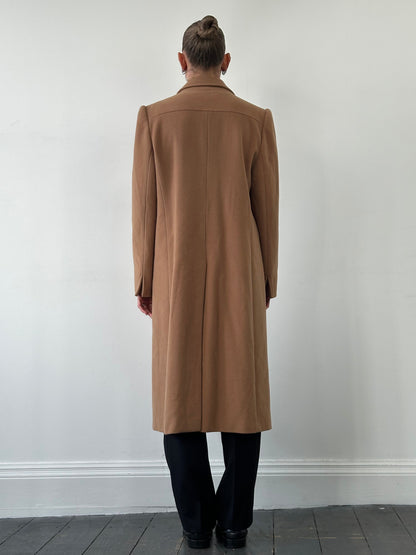 Valentino 1990s Pure Wool Double Breasted Bespoke Button Belted Coat - L