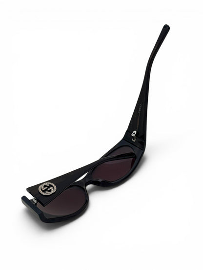 2000s Gucci GG Diamanté Sunglasses | O/S, Brown