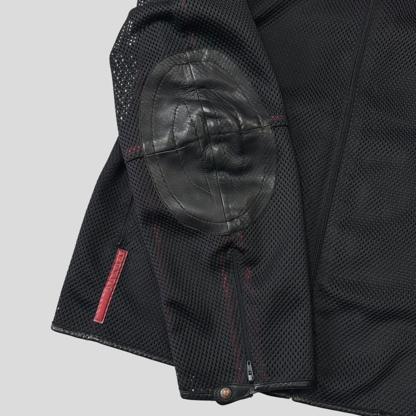 Prada Sport SS00 SAMPLE Mesh + Leather Moto Jacket - IT54 | Default Title, Multicoloured