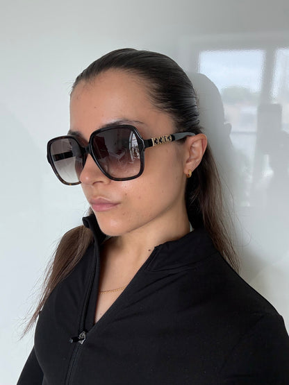 2010s Gucci Spell Out Oversized Sunglasses | O/S, Brown